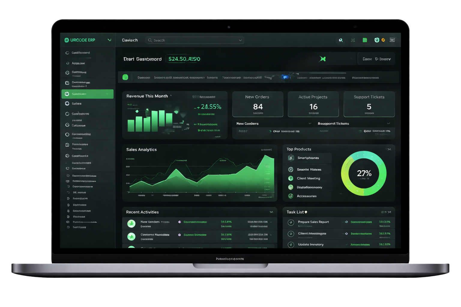 Sistema URCODE en laptop